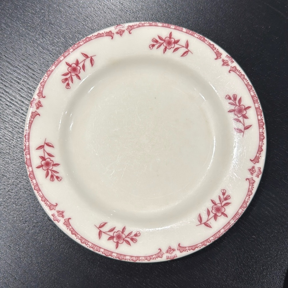 Tuxton China Vintage Side Dish Plate with Floral Pattern